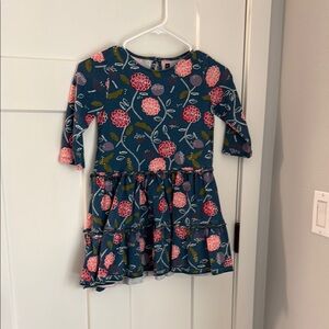 Tea Collection Floral Kids Dress - Teal and Pink
